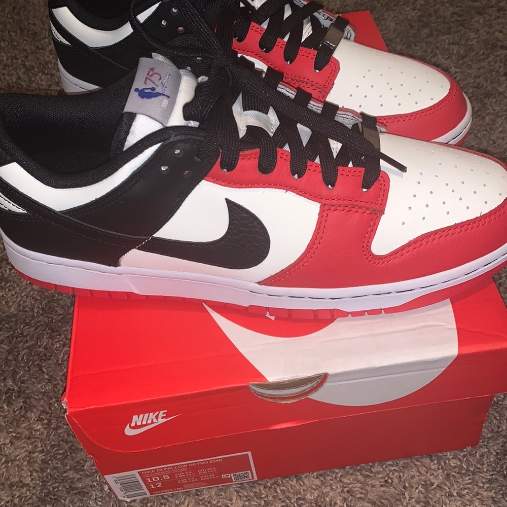 Men’s 10.5 Nike Dunk Low EMB NBA 75th Anniversary Chicago